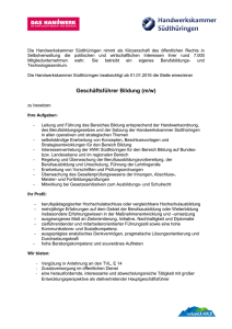 Geschäftsführer Bildung (m/w) - Handwerkskammer Südthüringen