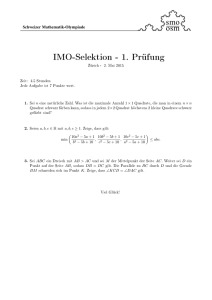 IMO-Selektion - 1. Prüfung