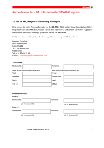 Registration form – 55th International SPAR Congress