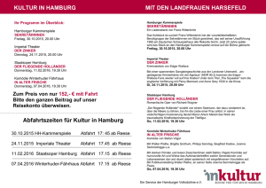 Abfahrtszeiten für Kultur in Hamburg KULTUR IN HAMBURG MIT