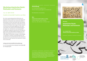 Workshop Islamisches Recht: Methoden und - Goethe