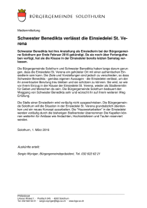 Medienmitteilung Einsiedelei 2016-03-01