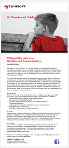 Mitarbeiter(-in) Marketing und Communications gesucht