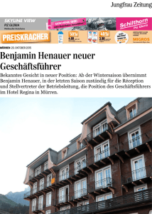 Benjamin Henauer neuer Geschäftsführer