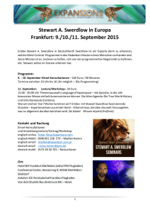 Stewart A. Swerdlow in Europa Frankfurt: 9./10./11. September 2015