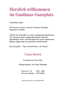 Speisekarte - Gasthaus Gansplatz