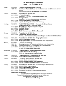 29. Reutberger Josefifest - vom 11. – 20. März 2016