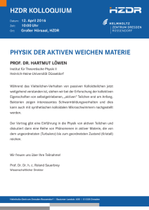 Prof. Hartmut Löwen, Physik der aktiven weichen Materie