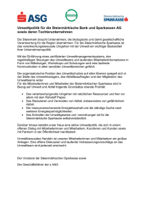 Umweltpolitik für die Steiermärkische Bank und Sparkassen AG