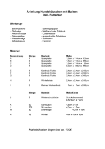 Anleitung Hundehäuschen mit Balkon inkl. Futterbar Materialkosten