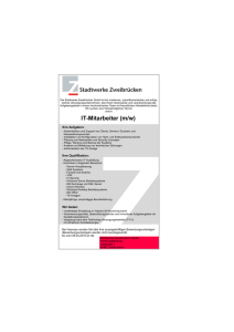 IT-Mitarbeiter (m/w) - Stadtwerke Zweibrücken GmbH