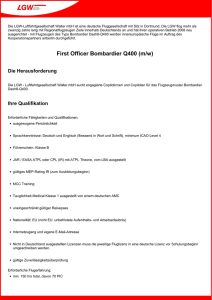 First Officer Bombardier Q400 (m/w)