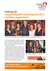 Verleihung des „Kaiserin Elisabeth Tierschutzpreises 2015“: Carol