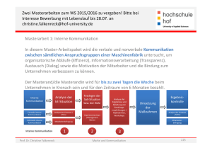 Zwei Masterarbeiten zum WS 2015/2016 zu vergeben! Bitte bei