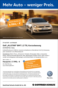 Mehr Auto – weniger Preis. - Gottfried Schultz GmbH & Co. KG