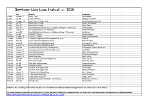Gewinner-Liste Lose, Skateathon 2016
