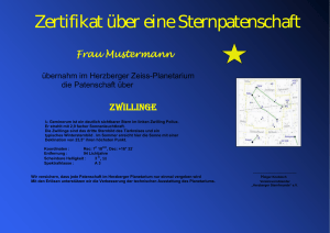 Zertifikat über eine Sternpatenschaft