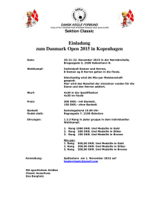 Sektion Classic Einladung zum Danmark Open 2015 in Kopenhagen