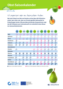 Infomaterial Saisonkalender für Obst und Gemüse - QS-live