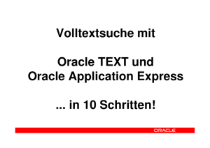 Volltextsuche mit Oracle TEXT und Oracle Application