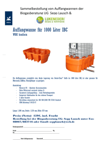 Auffangwanne für 1000 Liter IBC - Biogasfachberater Sepp Lausch
