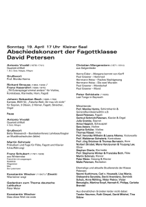 Abschiedskonzert der Fagottklasse David Petersen