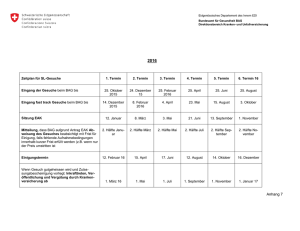 Zeitplan für SL-Gesuche - Bundesamt für Gesundheit