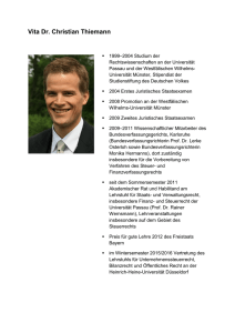 Vita Dr. Christian Thiemann - Juristische Fakultät der Heinrich