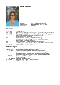 Petra M. Sternberg Geboren: 1969 in Salzburg, Österreich