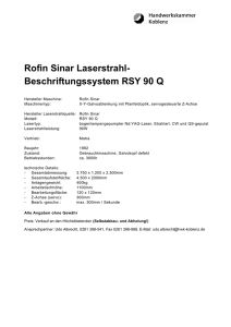 Rofin Sinar Laserstrahl- Beschriftungssystem RSY 90 Q
