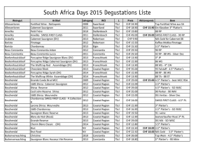 South Africa Days 2015 Degustations Liste