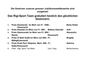 Das Rigi-Sport Team gratuliert herzlich den glücklichen Gewinnern: