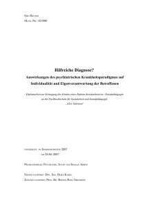 Entstehung der Psychiatrie und Herausbildung des psychiatrische