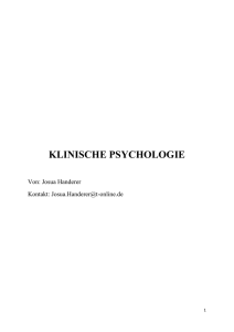 KLINISCHE PSYCHOLOGIE