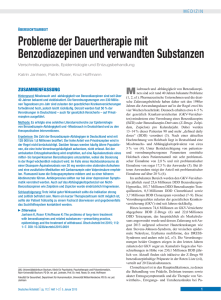 Probleme der Dauertherapie mit Benzodiazepinen und verwandten