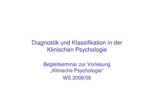 Diagnostik und Klassifikation in der Klinischen Psychologie