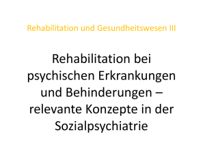 Rehabilitation bei psychischen Erkrankungen und Behinderungen