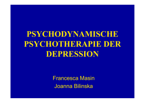 PSYCHODYNAMISCHE PSYCHOTHERAPIE DER DEPRESSION