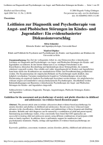 Leitlinien zur Diagnostik und Psychotherapie von Angst