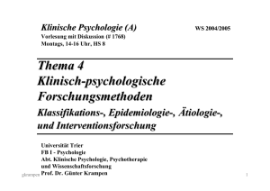 Thema 4 Klinisch-psychologische Forschungsmethoden