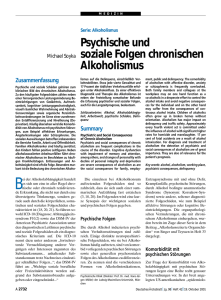 Psychische und soziale Folgen chronischen Alkoholismus