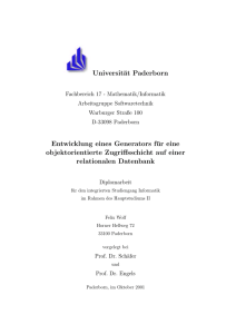 Universität Paderborn Entwicklung eines Generators für