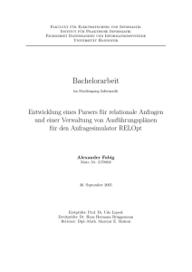 Entwicklung eines Parsers für relationale Anfragen und einer