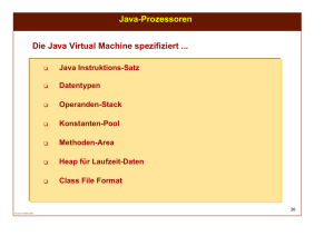 Java-Prozessoren Die Java Virtual Machine spezifiziert