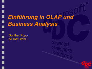 Einführung in OLAP und Business Analysis