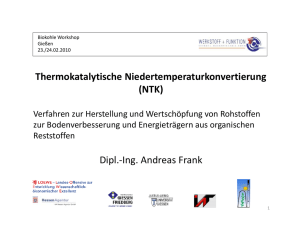 Thermokatalytische Niedertemperaturkonvertierung (NTK) Dipl.