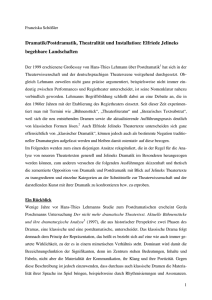 Dramatik/Postdramatik, Theatralität und Installation: Elfriede