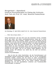 Morgenland –Abendland Positive Psychotherapie im Dialog der