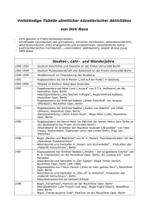 Vollständige Tabelle sämtlicher künstlerischer