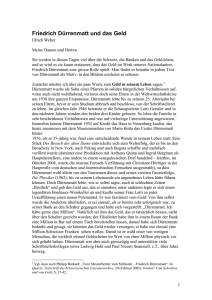 Friedrich Dürrenmatt und das Geld / Ulrich Weber